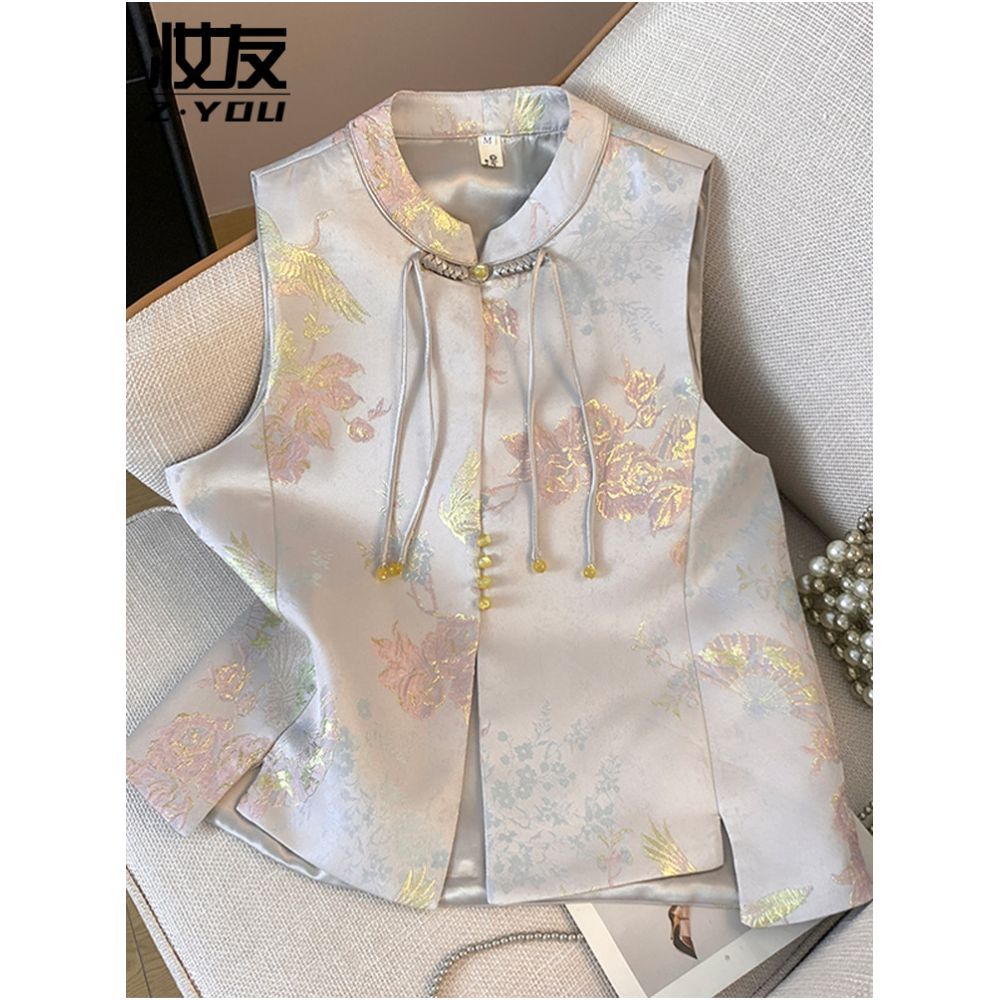 ASAYA5550 – Oriental Glow Sleeveless Vest ✨🌸