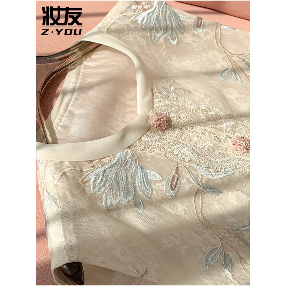 New Chinese style heavy industry lace embroidery vest women s organza thin sleeveless vest vest vest vest vest vest vest vest vest jacket image 4