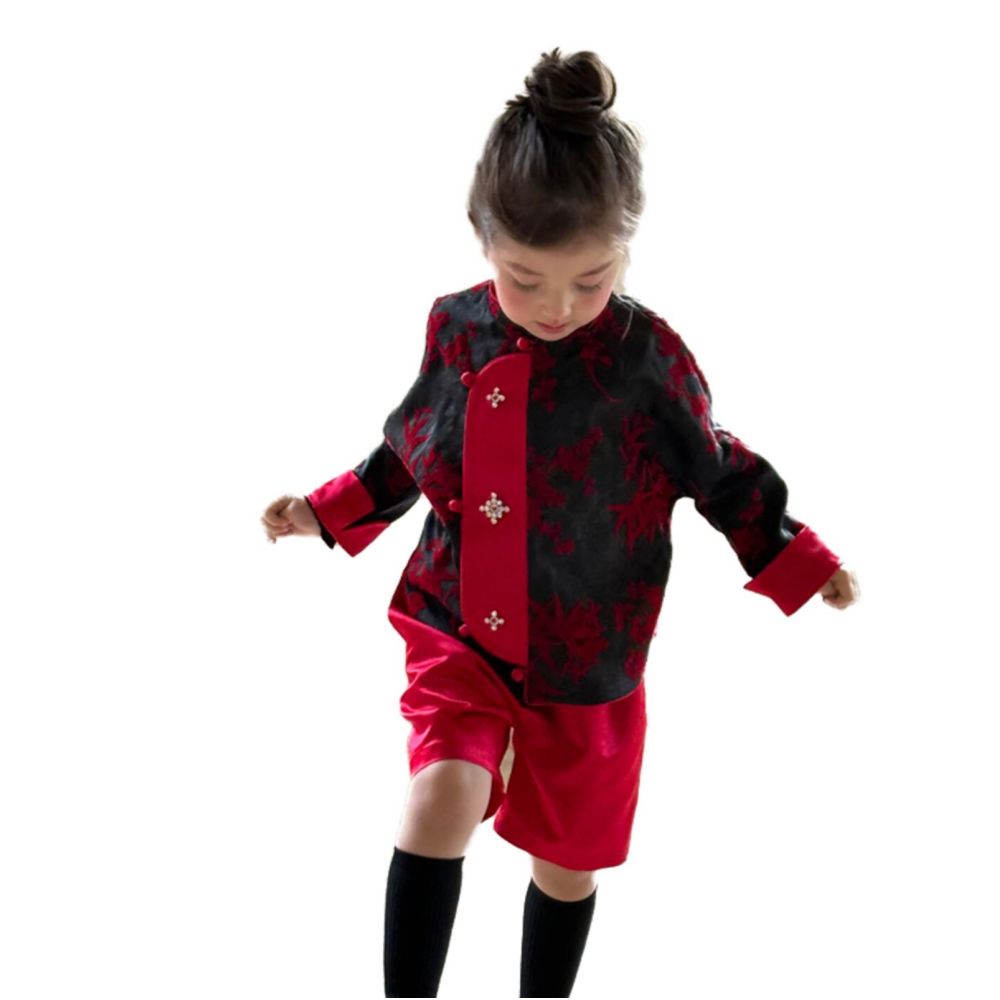 In stock 2026 new girls new Chinese style coat autumn and new year battle robe baby Tang outfit festive red top image 4