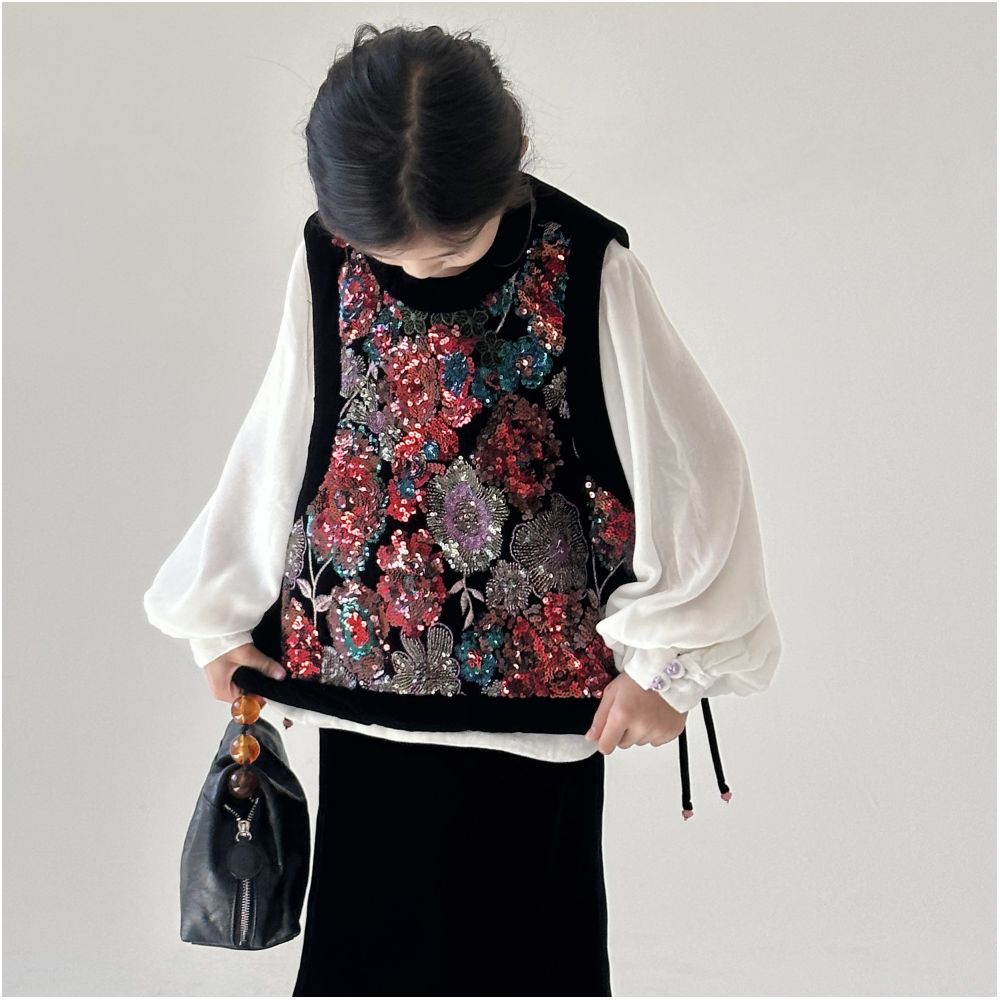 Design sense New Chinese style girl DuPont cotton heavy industry ancient style vest temperament embroidery thin cotton clip improved Hanfu image 0