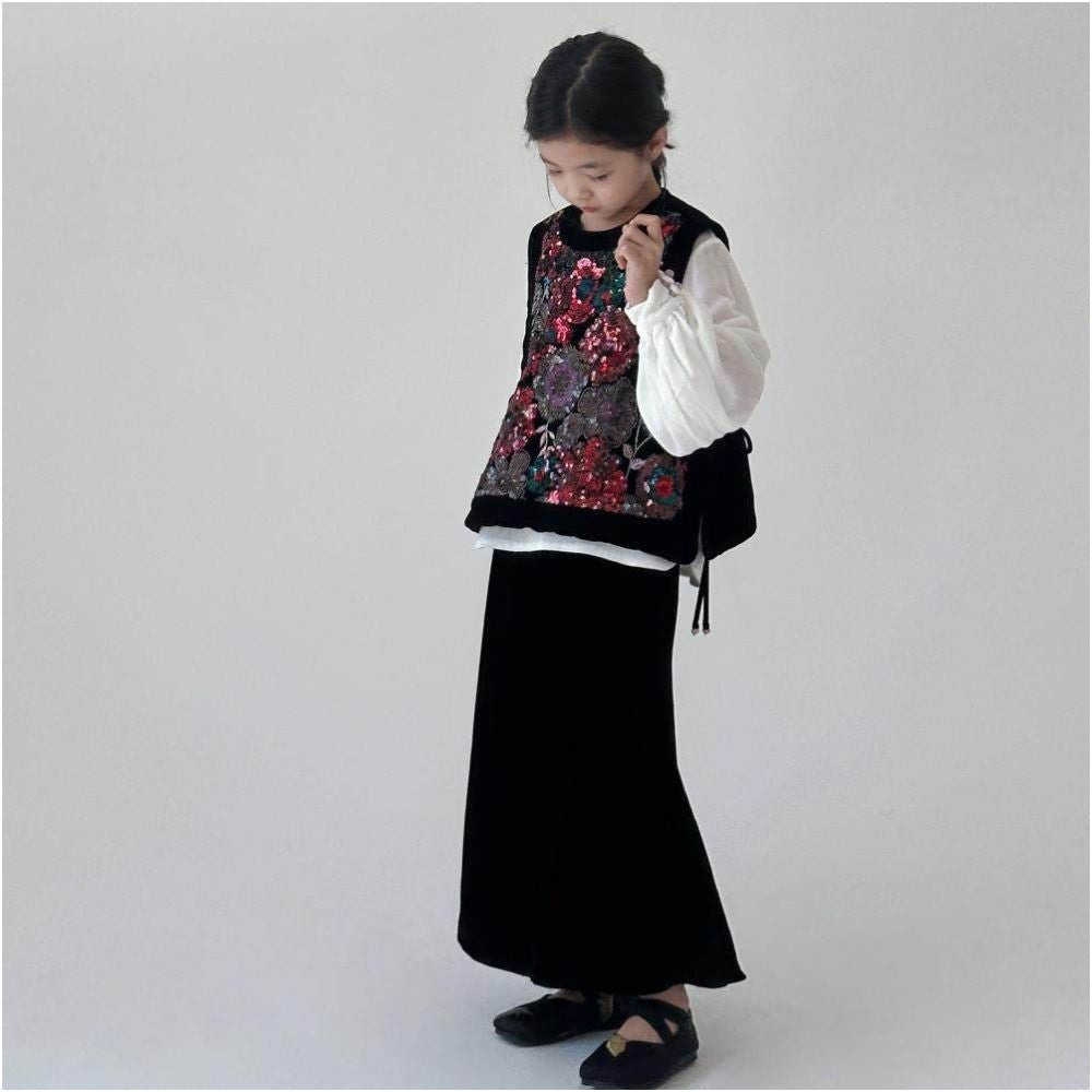 Design sense New Chinese style girl DuPont cotton heavy industry ancient style vest temperament embroidery thin cotton clip improved Hanfu image 2