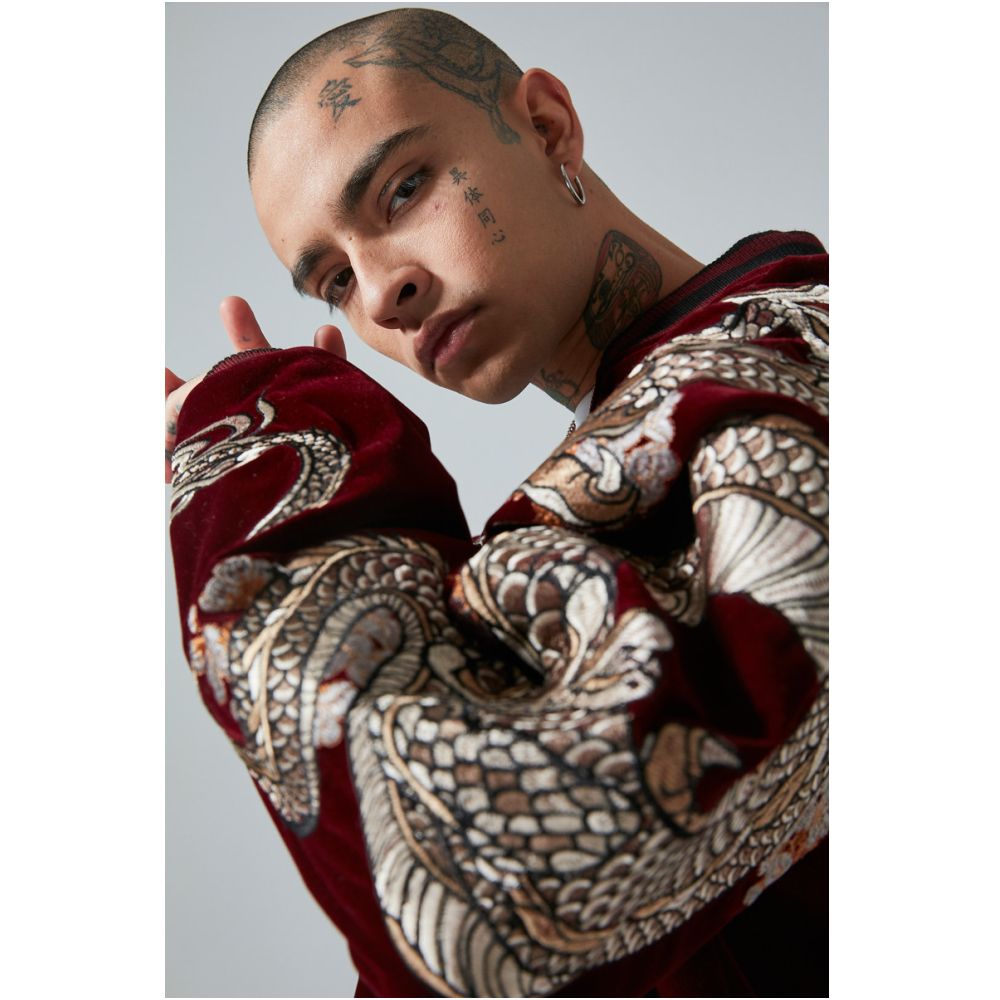 2025 Embroidered the Year of the Loong Fashion Brand Chinese style Baseball Jacket Jacket Spring Autumn and Winter Unisex Personality Heavy Industry Yokosuka Congratulations image 3