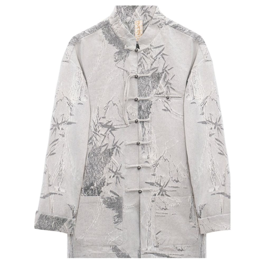 Half Leisure Collection u003cSilver Bamboo u003eNew Chinese Men s Wear Spring and Autumn Embroidery Top Chinese Style China Chic Coat Young People s Tang Clothes image 4