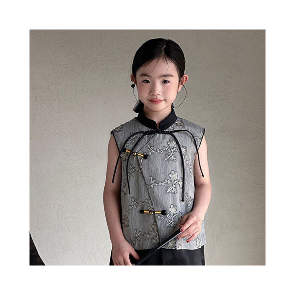 ASAYAKIDS274 – Ink Blossom Modern Cheongsam Set 🖤🌿