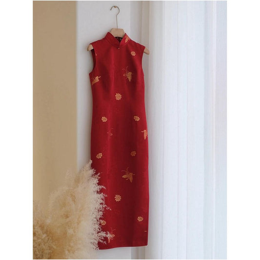 ASAYA5574 – Crimson Butterfly Qipao Dress 🦋❤️