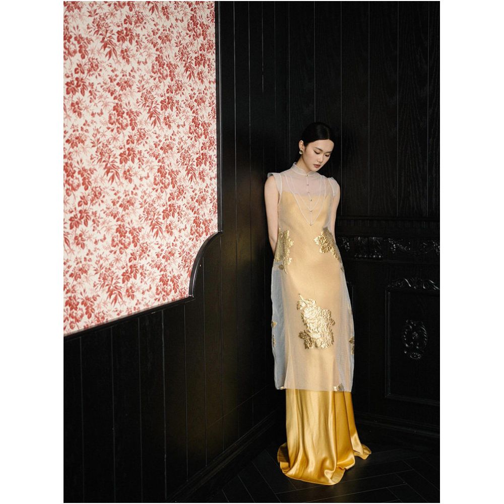 New Chinese style Chinese style morning gown with high end feel light luxury niche sleeveless design improved wedding cheongsam toast dress engagement dress for women image 1