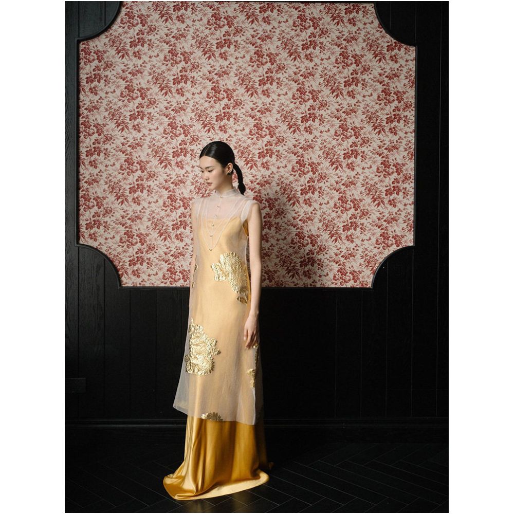 New Chinese style Chinese style morning gown with high end feel light luxury niche sleeveless design improved wedding cheongsam toast dress engagement dress for women image 3