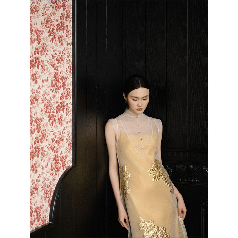 New Chinese style Chinese style morning gown with high end feel light luxury niche sleeveless design improved wedding cheongsam toast dress engagement dress for women image 4