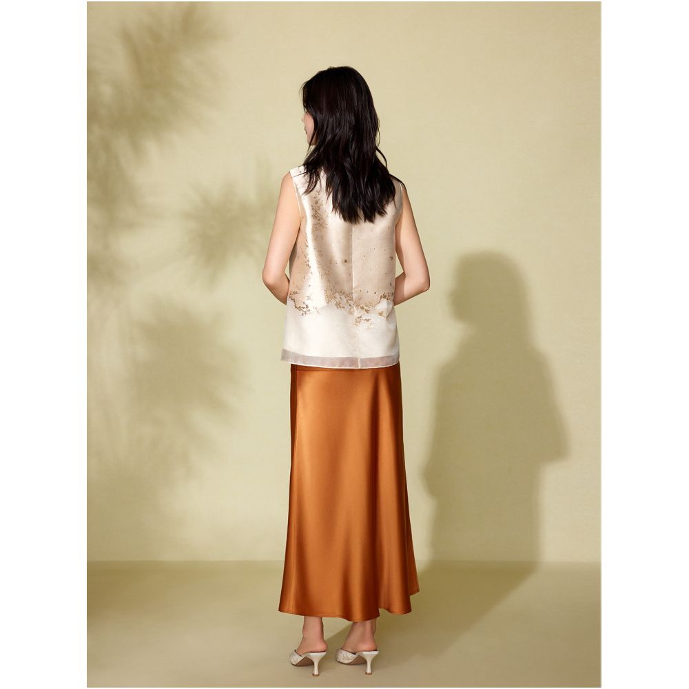 Oriental style pink blue wardrobe 2025 summer new item positioning jacquard loose vest qipao collar sleeveless jacket for women image 3