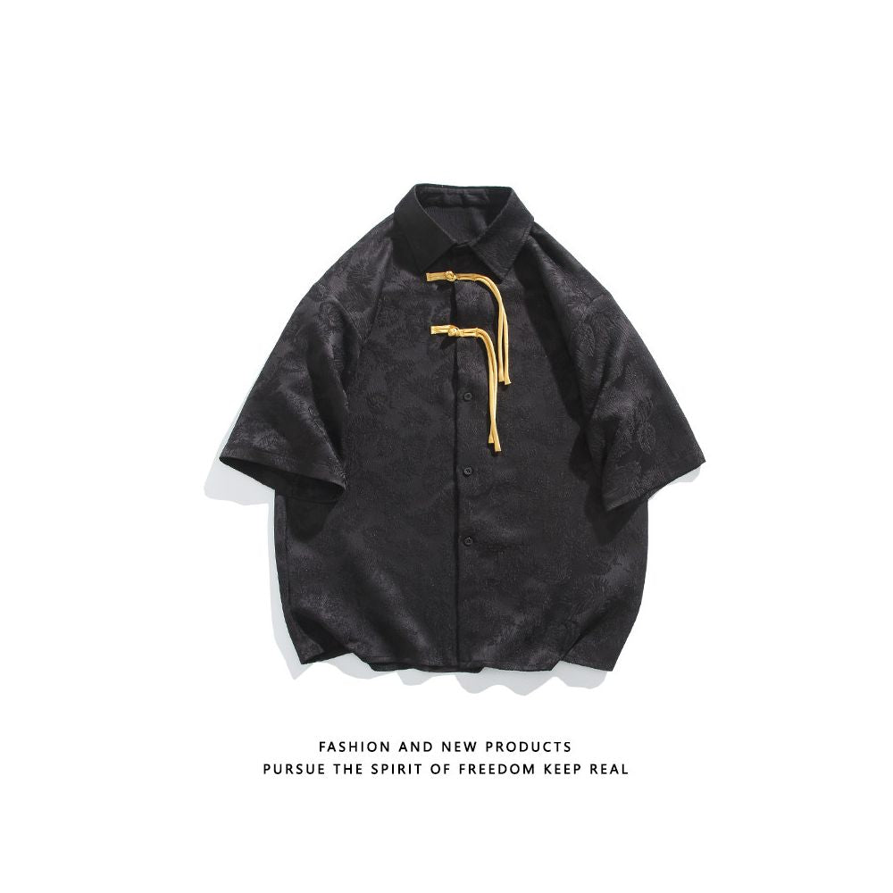 ASAYAHOMME1567 – Modern Frog Tie Jacquard Shirt 🧧✨