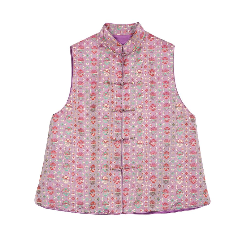 Real silk Shu brocade Ruyi lock vest new Chinese fashion improvement stand collar retro Tang style women s jacket cotton jacket women s jacket image 1