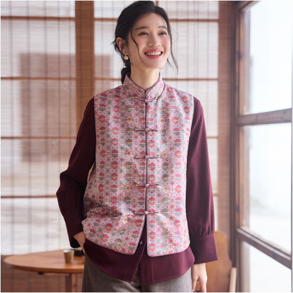 ASAYA5598 – Blossom Heritage Padded Vest 🌸💫