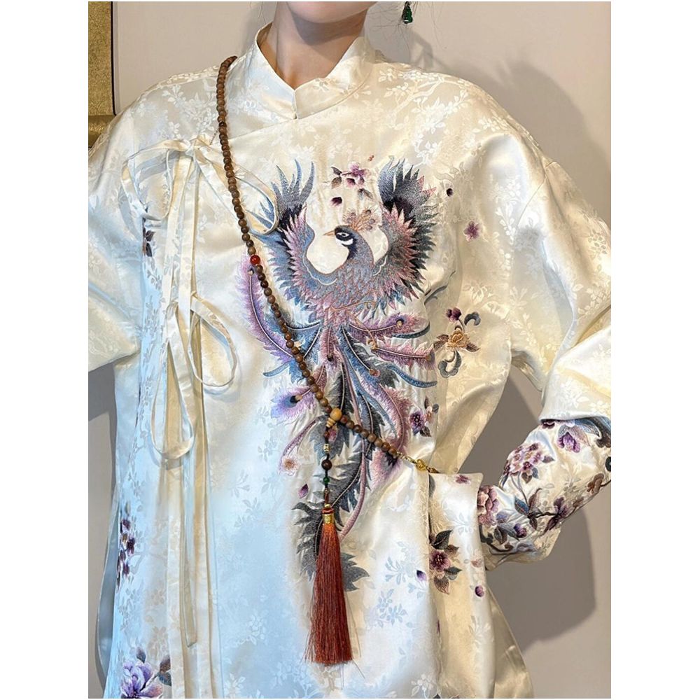 New Chinese style retro heavy industry embroidery jacket for women in spring with a high end feel and a beautiful light yellow top image 3