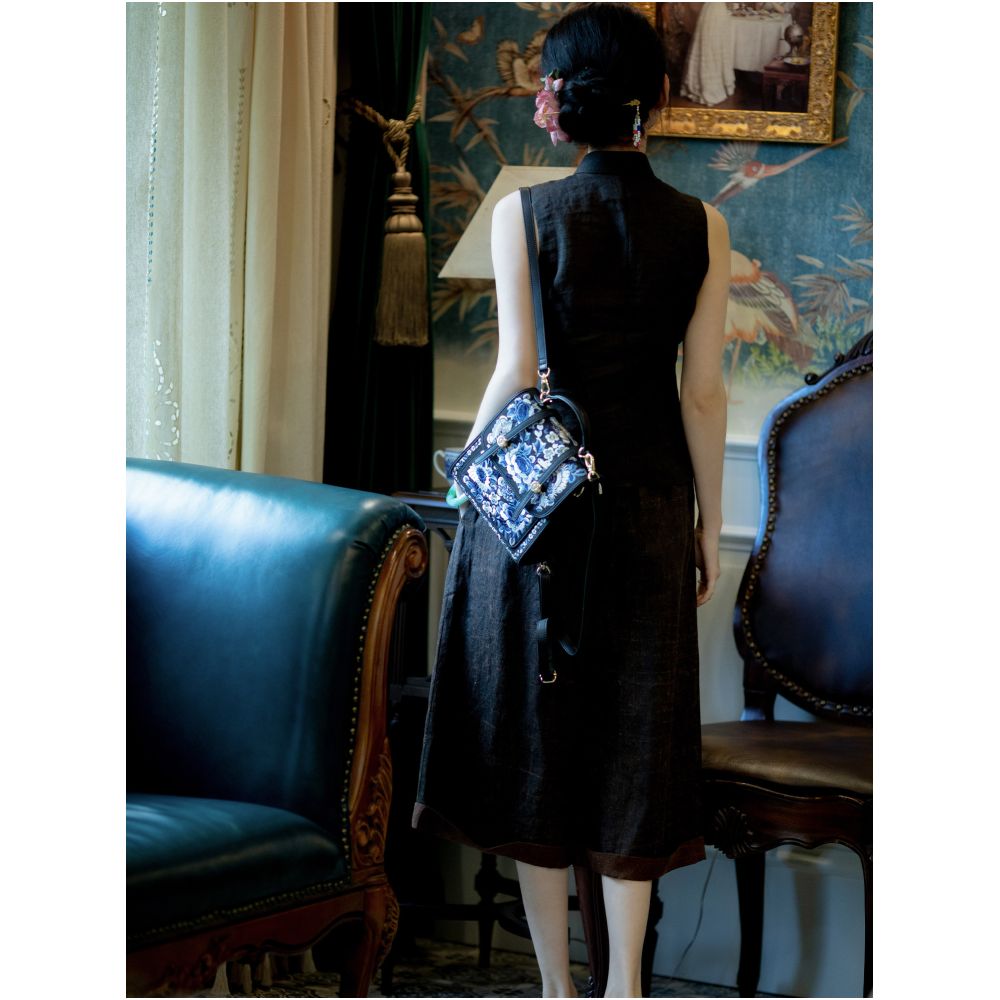 South Wind Summer Shadow 2025 Summer New Style Ramie Fragrant Cloud Yarn New Chinese style Full Open Collar Slimming Sleeveless Short Top image 4