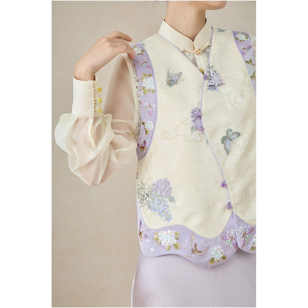 SHIBAI picks up endless white summer national style gentle and exquisite spring and autumn super beautiful high end embroidery women s new Chinese style vest image 4