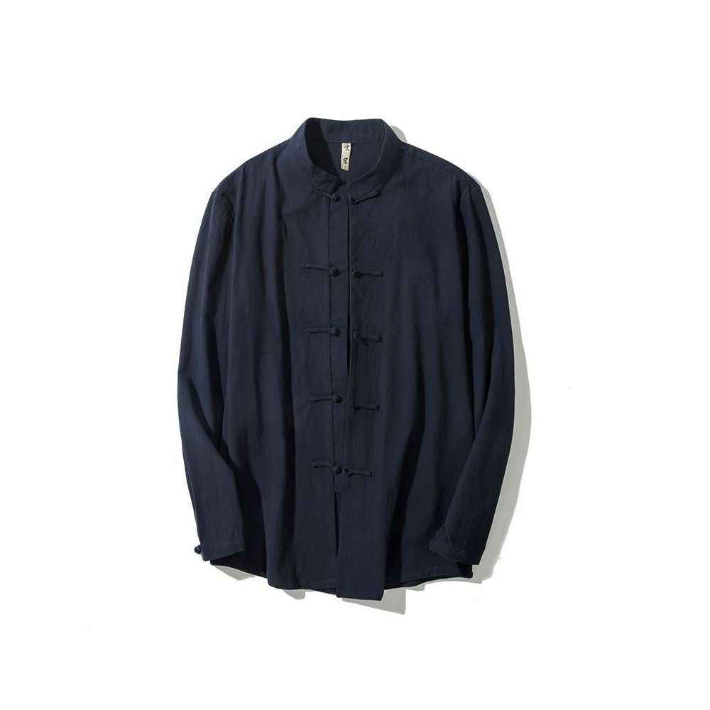 ASAYAHOMME1577 – Minimal Zen Mandarin Shirt ⚫🤍