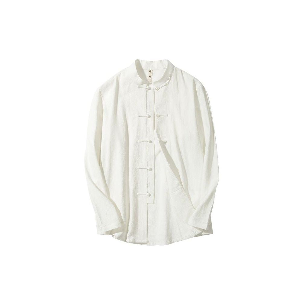 ASAYAHOMME1577 – Minimal Zen Mandarin Shirt ⚫🤍
