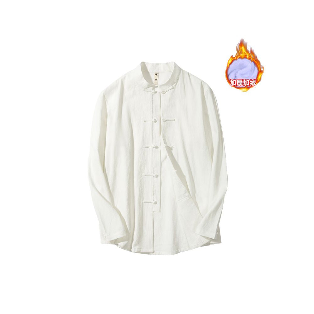 ASAYAHOMME1577 – Minimal Zen Mandarin Shirt ⚫🤍