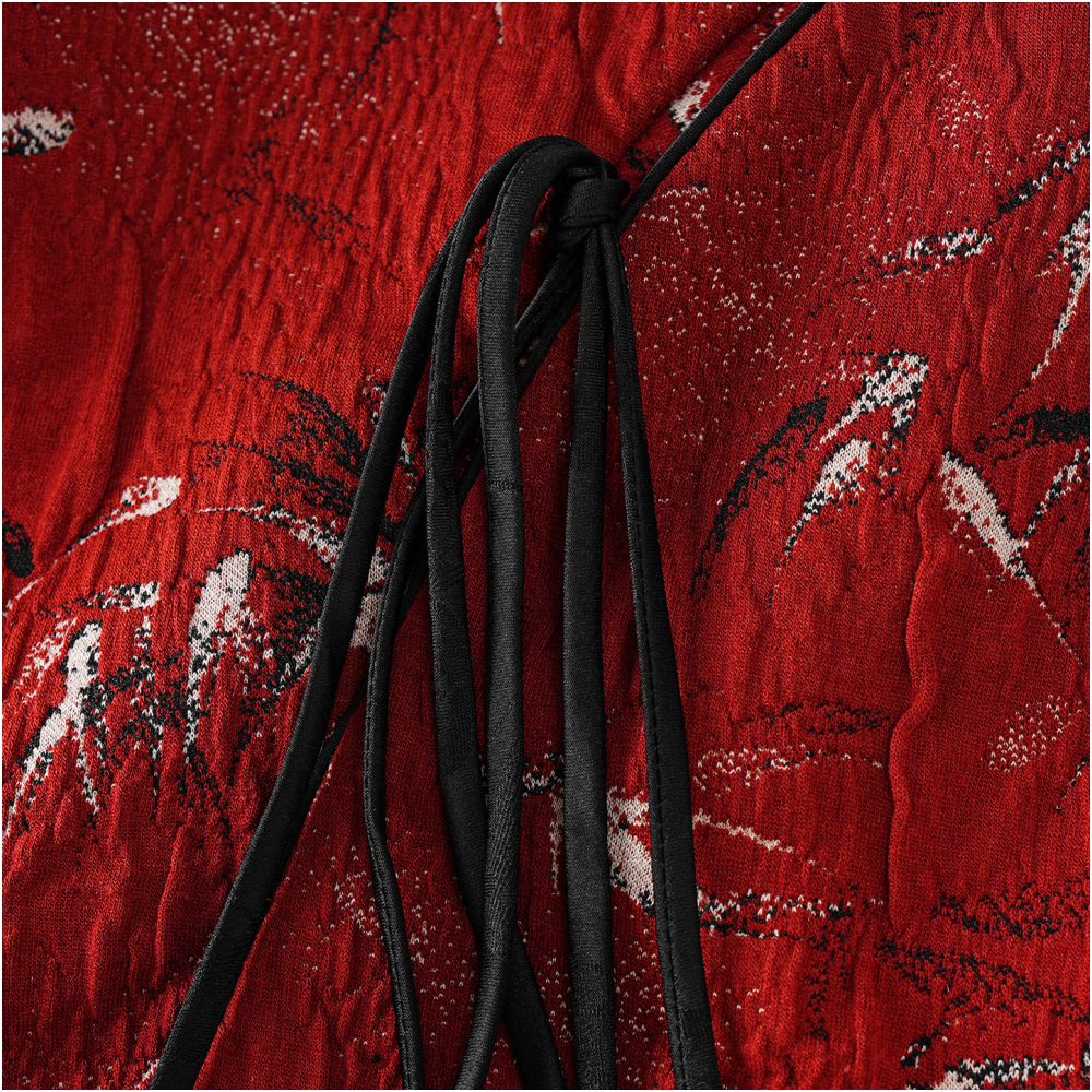 Red retro jacquard new Chinese style vest women s autumn and winter versatile outerwear with tie up super beautiful light Chinese style short top image 4