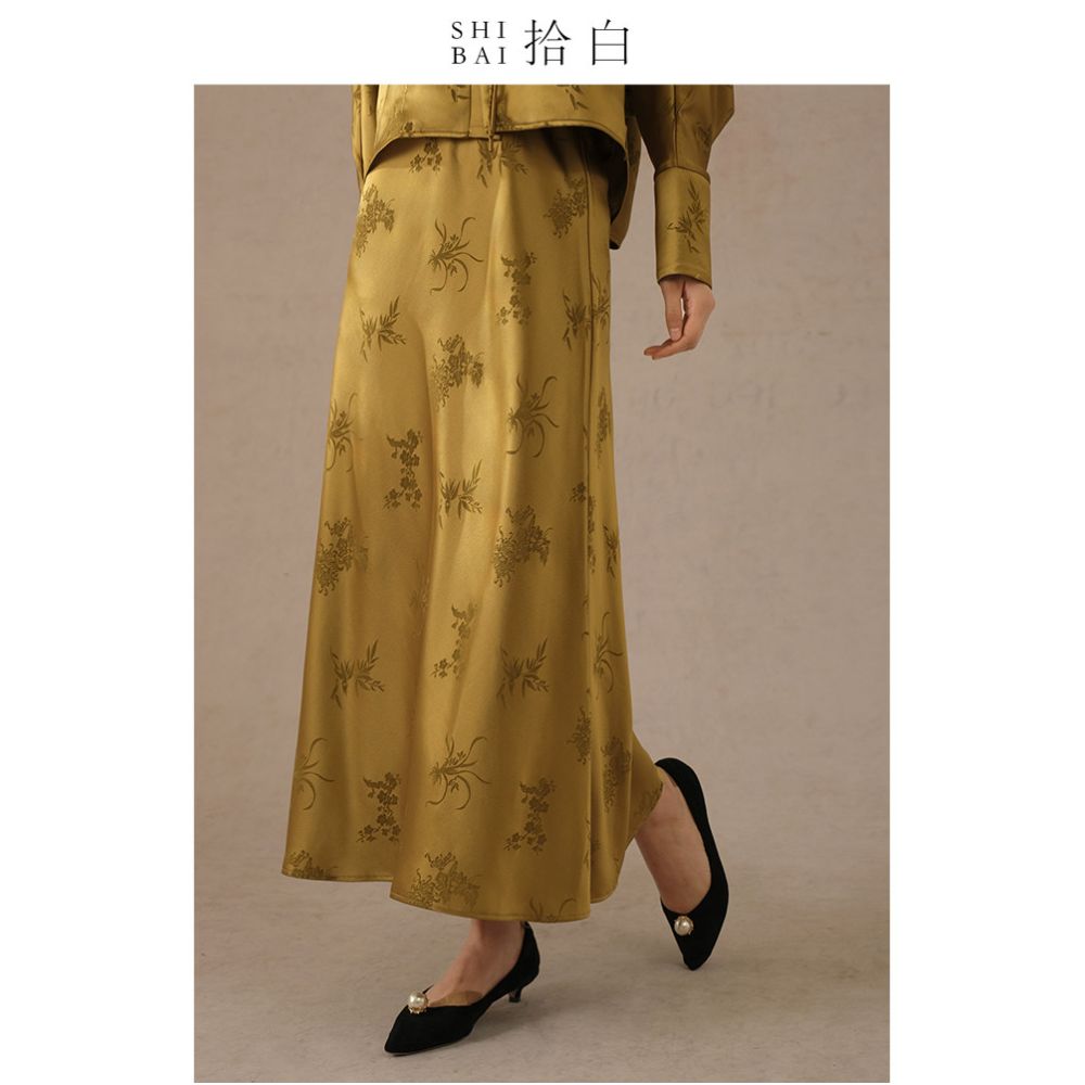 ASAYA5662 – Tea Gold Jacquard Oriental Set ✨🍃