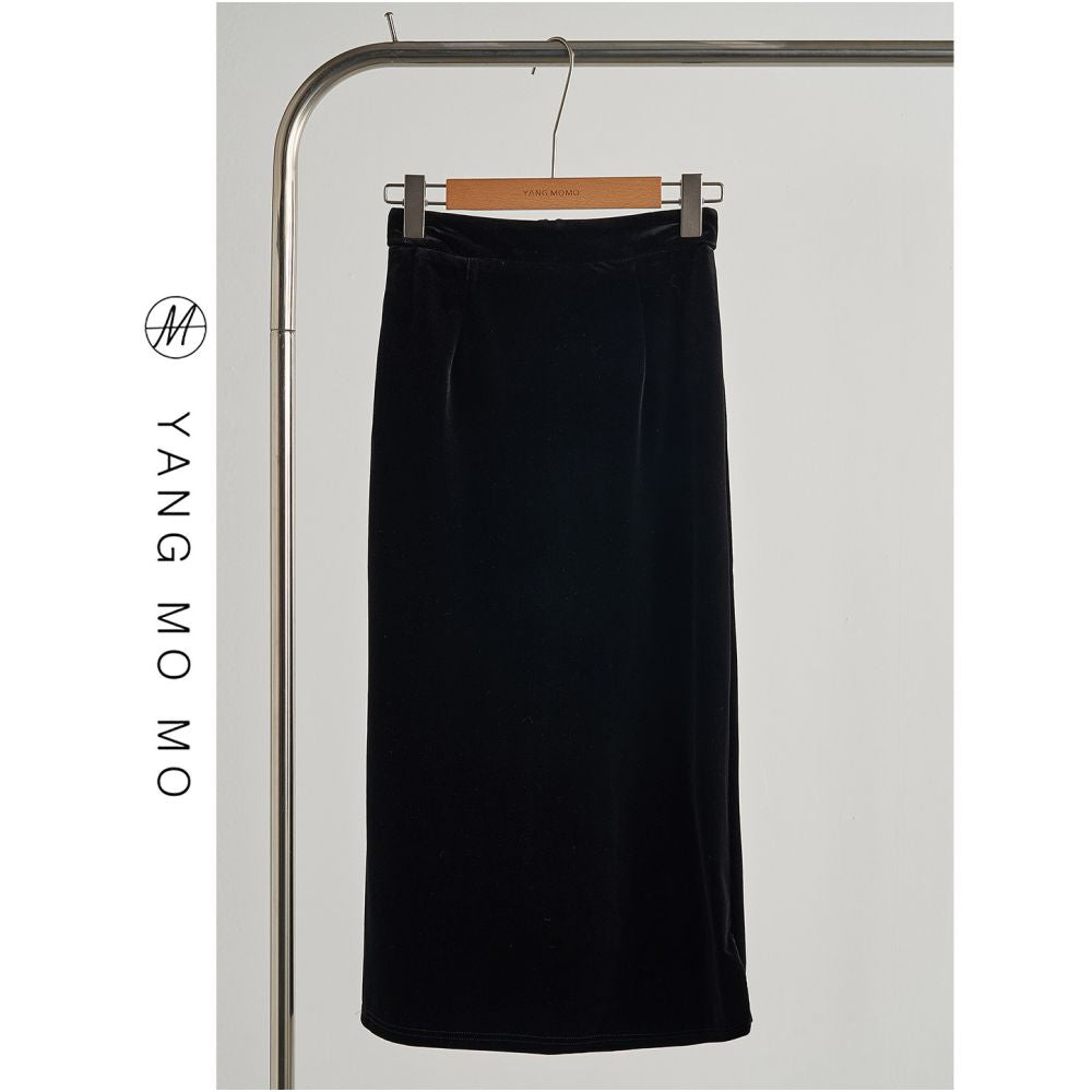 New Chinese Oriental temperament red velvet patchwork lace lapel vest half skirt set women s autumn and winter new style image 3