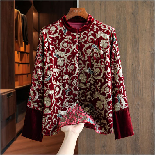 ASAYA5667 – Imperial Red Brocade Jacket ❤️✨