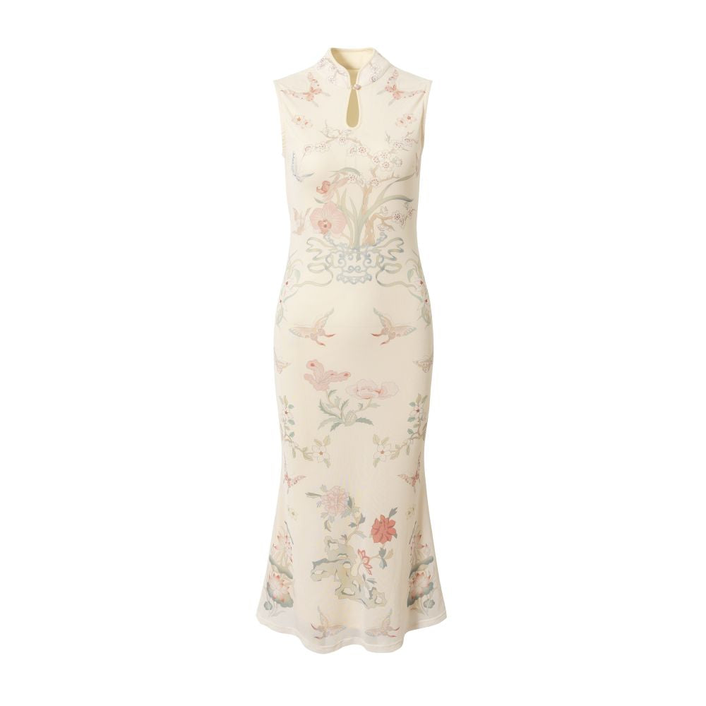 ASAYA5671 – Blush Garden Qipao 🌸🕊️