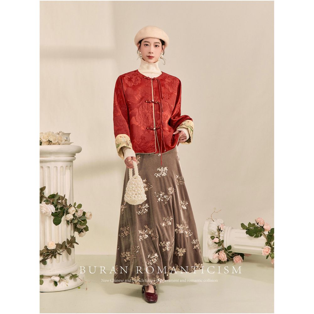 Women s 2025 New Popular Women s Autumn and Winter Coat with Heavy Industry Embroidered 3D New Chinese Style Tang Costume Top image 5