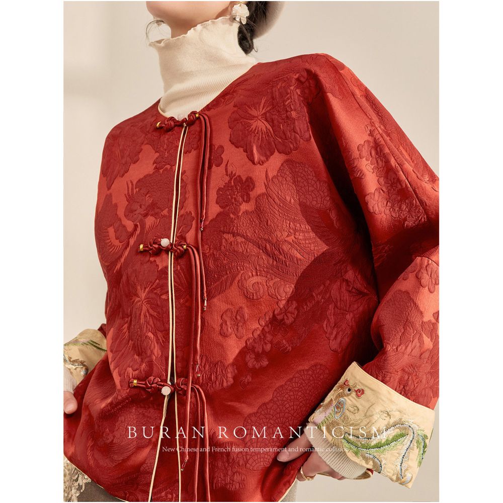 Women s 2025 New Popular Women s Autumn and Winter Coat with Heavy Industry Embroidered 3D New Chinese Style Tang Costume Top image 0