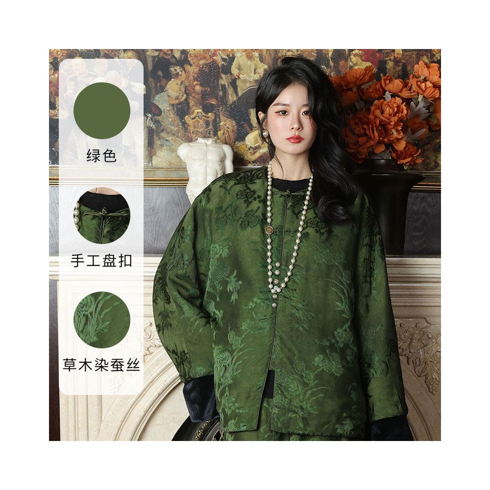 HSSNFZ new Chinese style cotton jacket for women in autumn and winter new temperament warm cotton clothing improved Tang style top image 4
