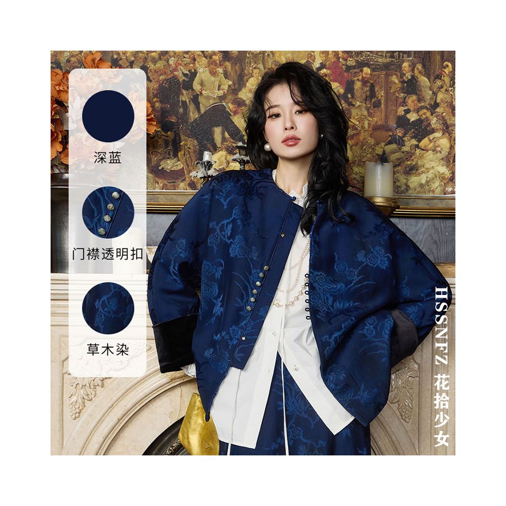 HSSNFZ new Chinese style cotton jacket for women in autumn and winter new temperament warm cotton clothing improved Tang style top image 0