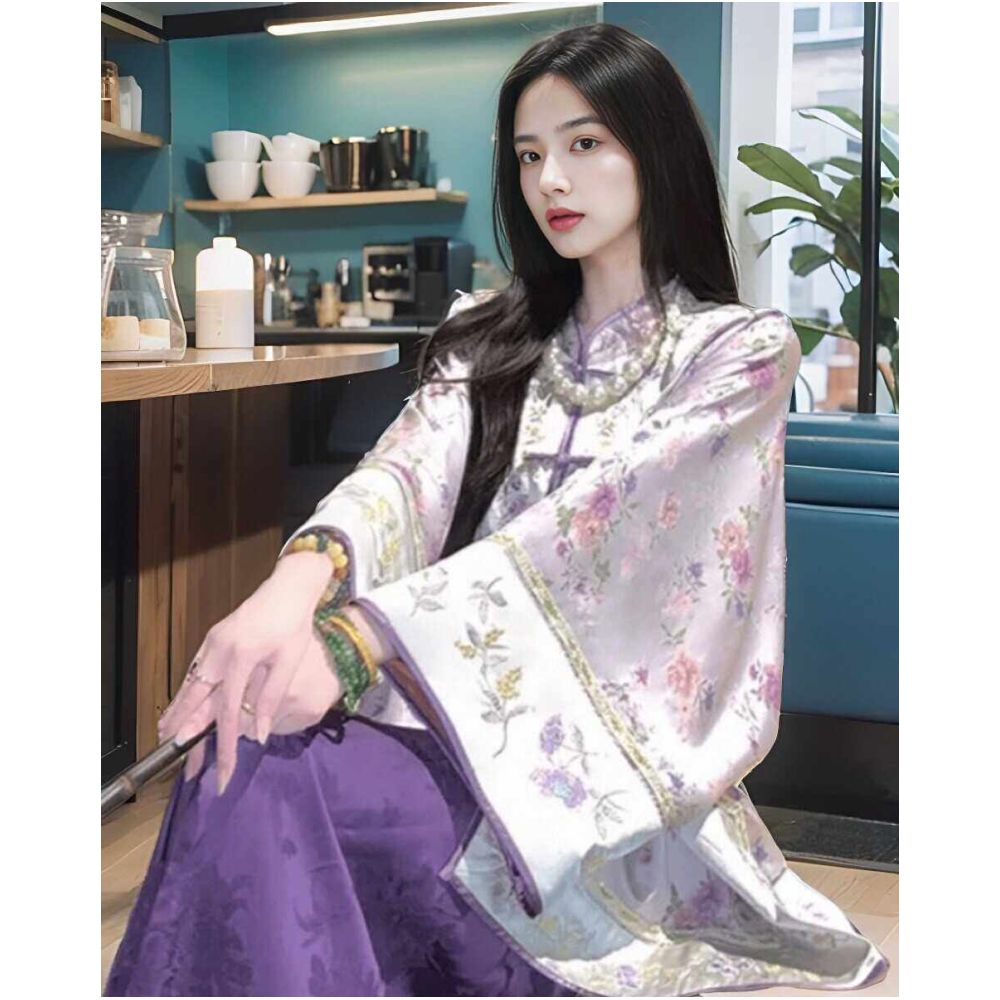 Jinghua Yanyun Zen inspired New Chinese Elegance Style Fragrant Cloud Yarn Short Jacket for Women image 1