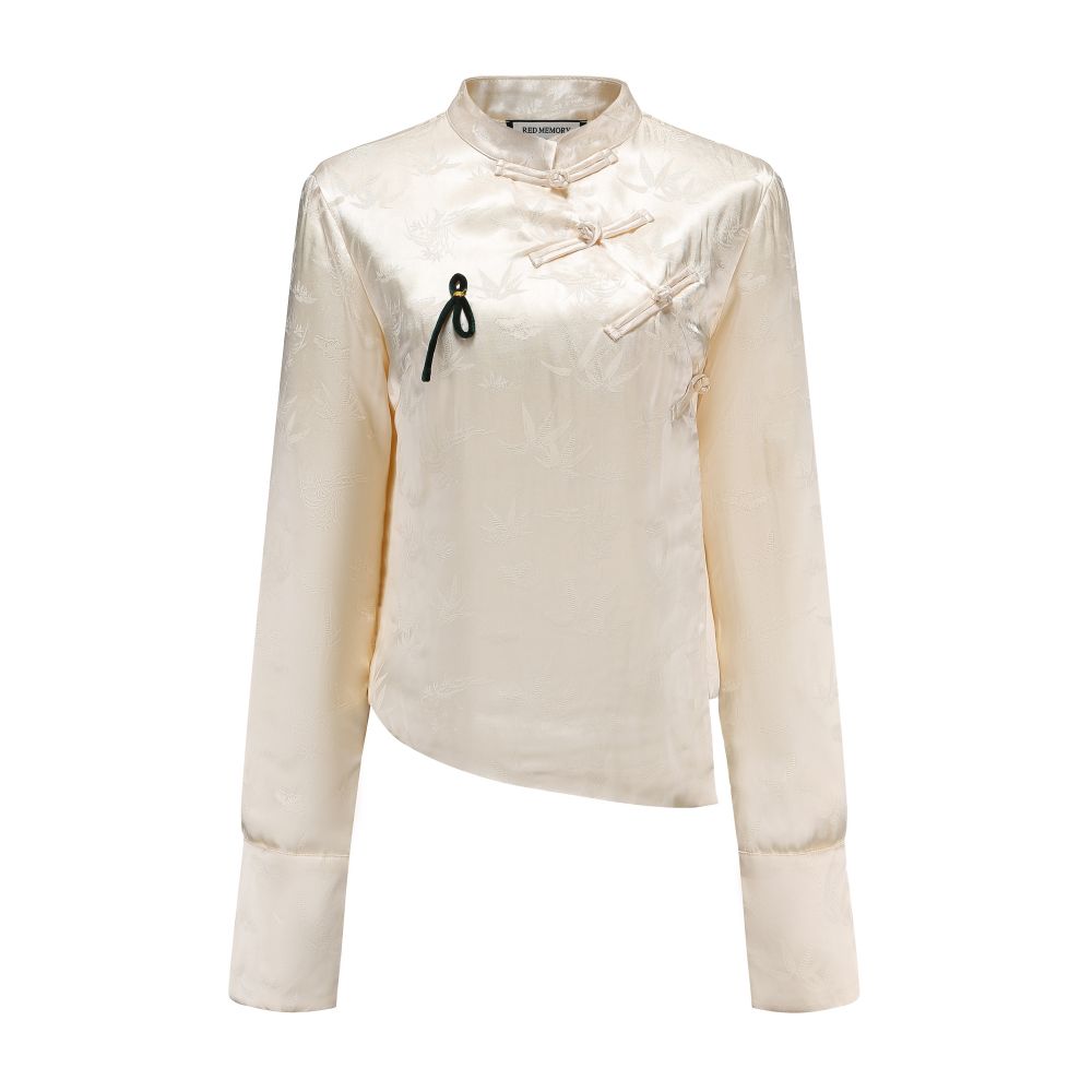 Yangqi New Store Classical Sajie Collector s Edition Early Winter Slant Cut Split Silk Satin with Cotton Small Chinese Style Cheongsam Top image 4