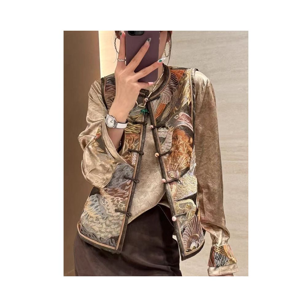 ASAYA5716 – Golden Heritage Brocade Vest ✨🐉