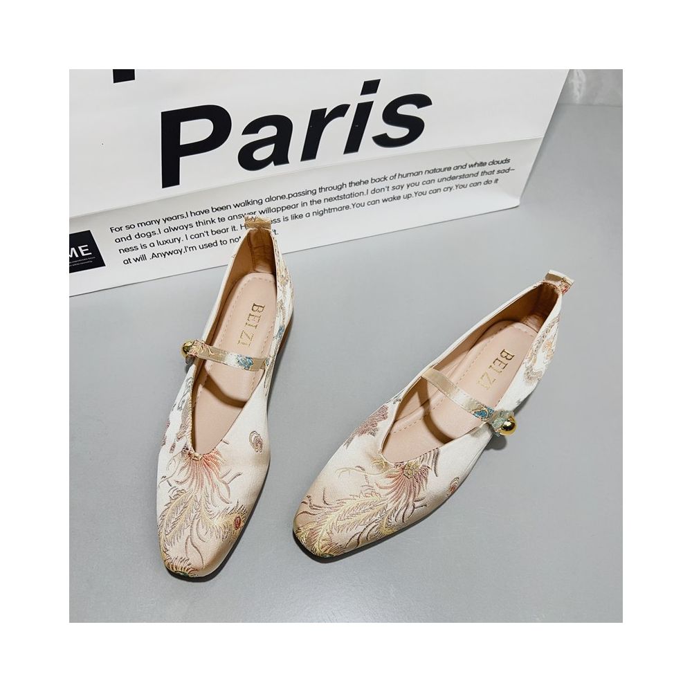 ASAYA5718 – Golden Phoenix Mary Jane Flats ✨🕊️