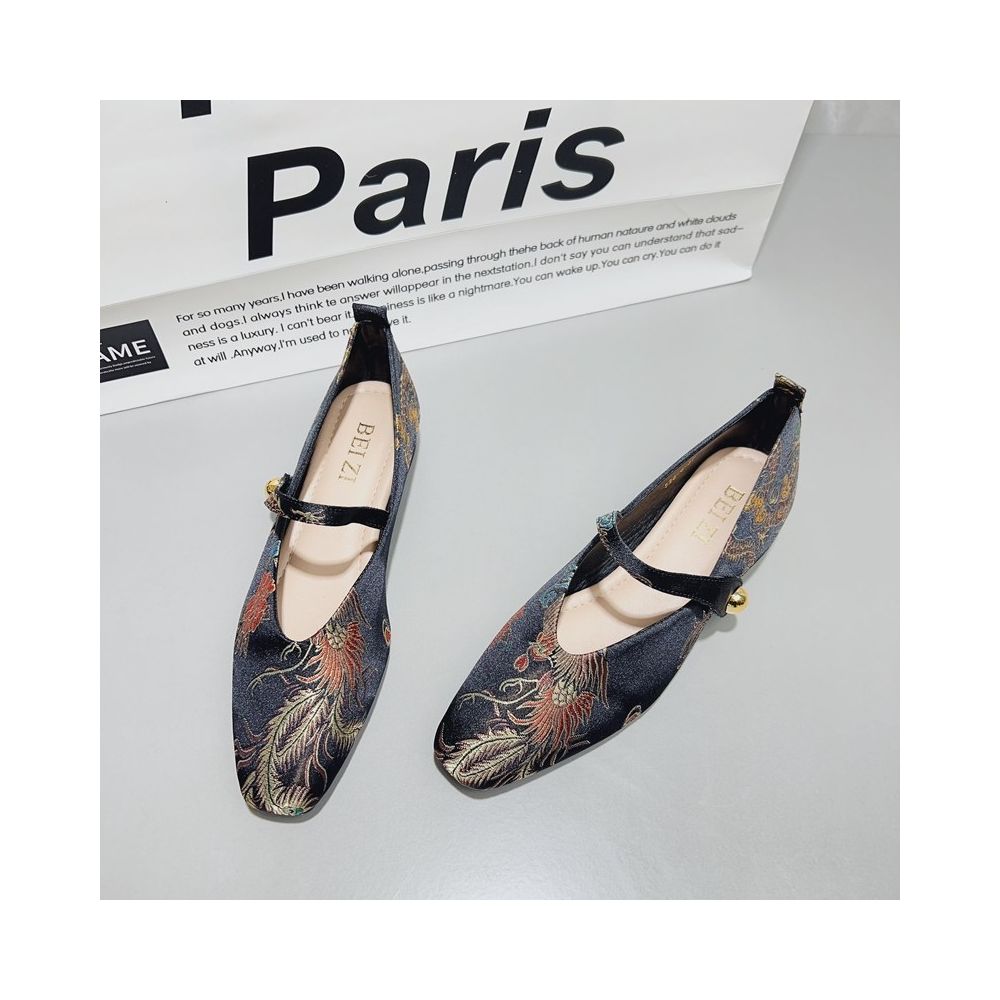 ASAYA5718 – Golden Phoenix Mary Jane Flats ✨🕊️
