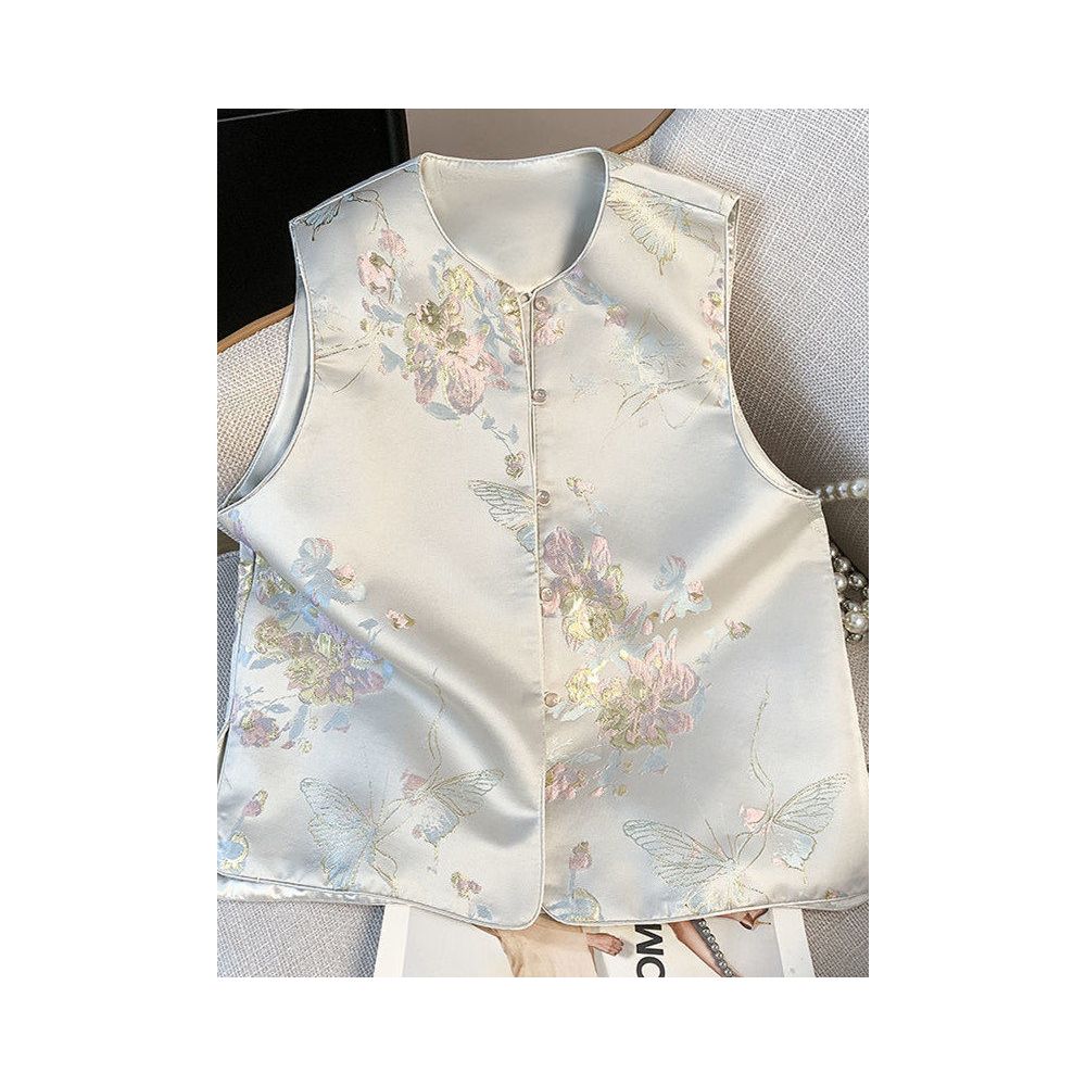 New Chinese style national style vest with a high end feel 2025 new style for spring and autumn wear western style style age reducing ethnic style Chinese style and shoulder strap image 0