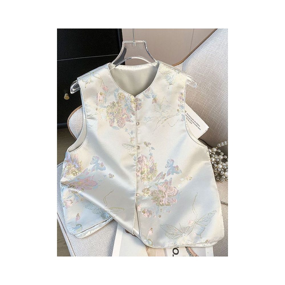 New Chinese style national style vest with a high end feel 2025 new style for spring and autumn wear western style style age reducing ethnic style Chinese style and shoulder strap image 3