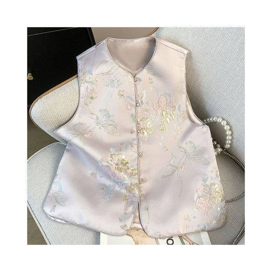ASAYA5728 – Butterfly Bloom Jacquard Vest 🦋🌸