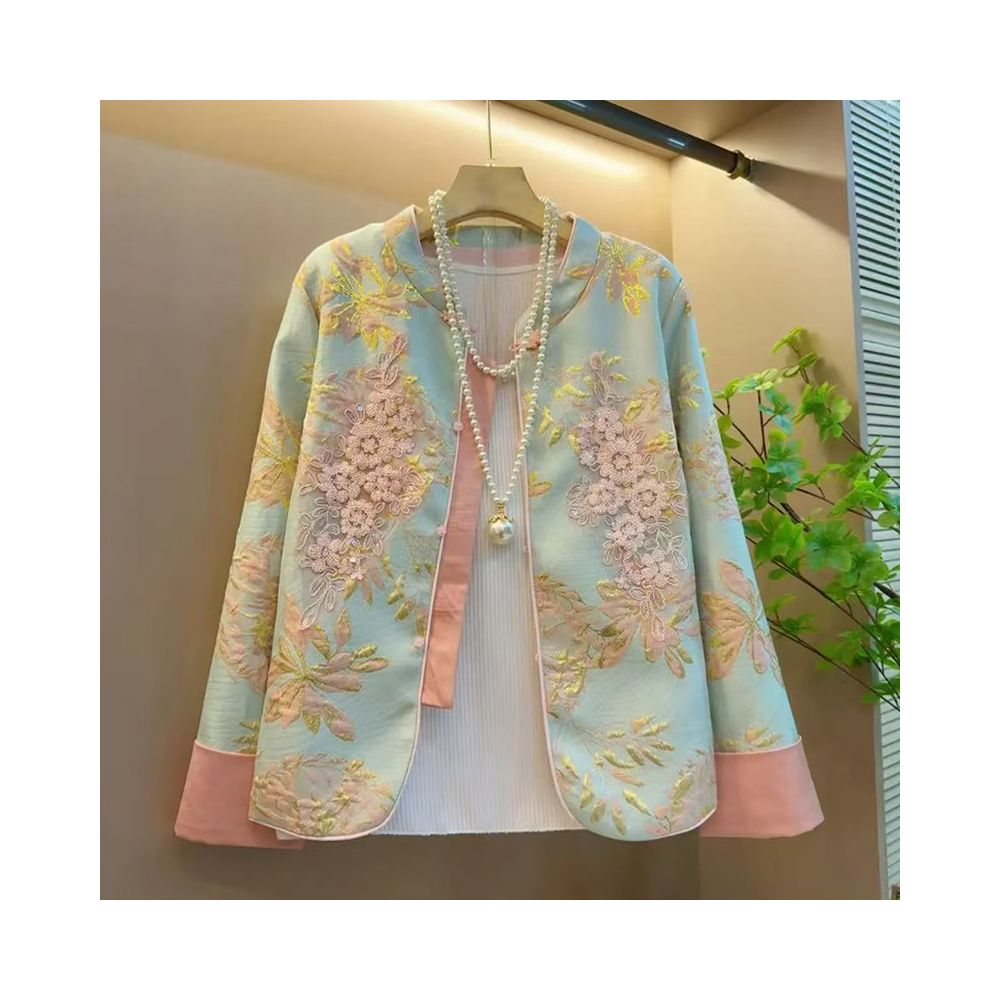 2025 Spring Fashion plus size women s clothing slimming and elegant outerwear new Chinese style anti aging and belly covering outerwear trend image 0