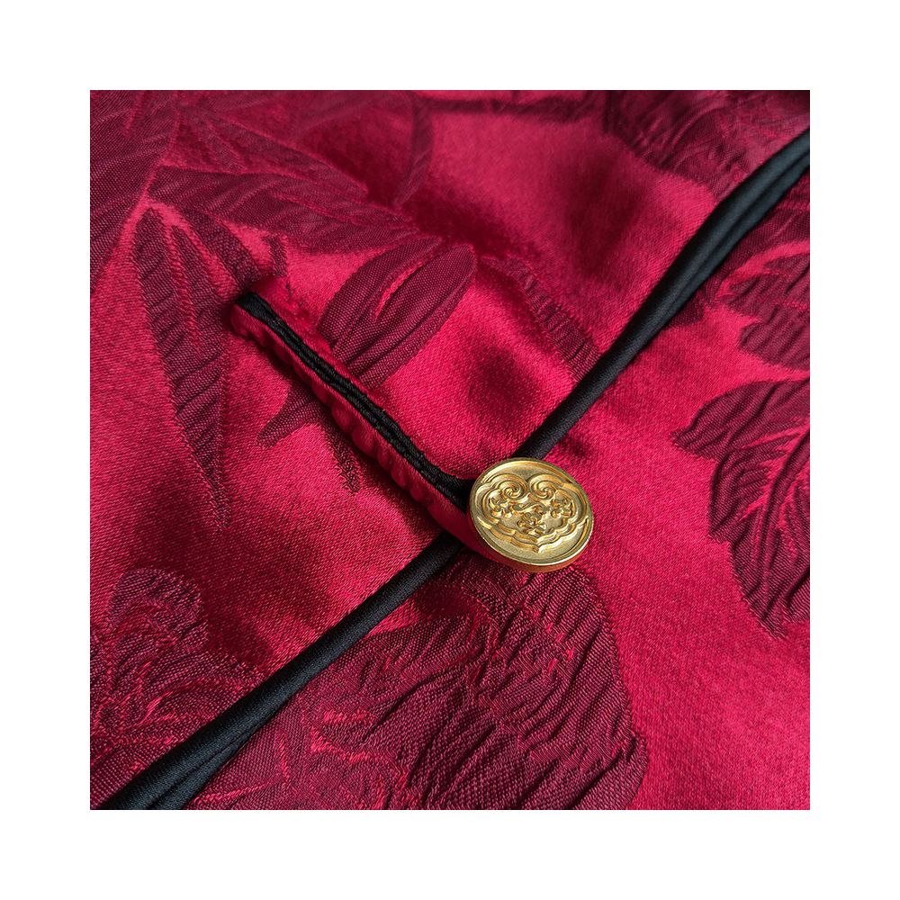 Red New Chinese Jacquard Double sided Wearing Vest Women s New Year Red Dress Western Style Small and Retro Crooked Chinese Style Top image 4