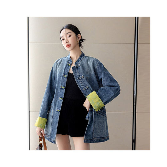 ASAYA5746 – Neo Cheongsam Denim Jacket 💙🧵