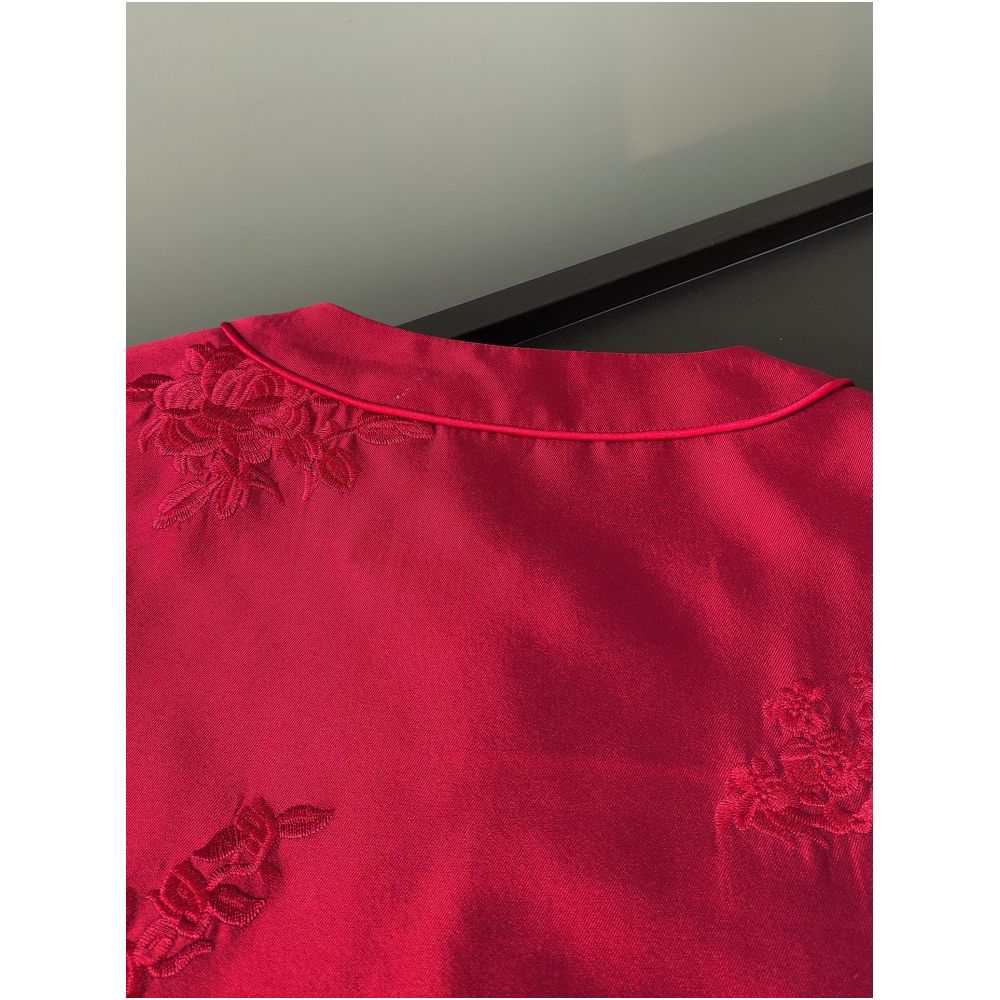 Chinese style women s clothing heavy industry embroidered jacket women s autumn and winter new style high end red new Chinese style tassel buckle top image 4