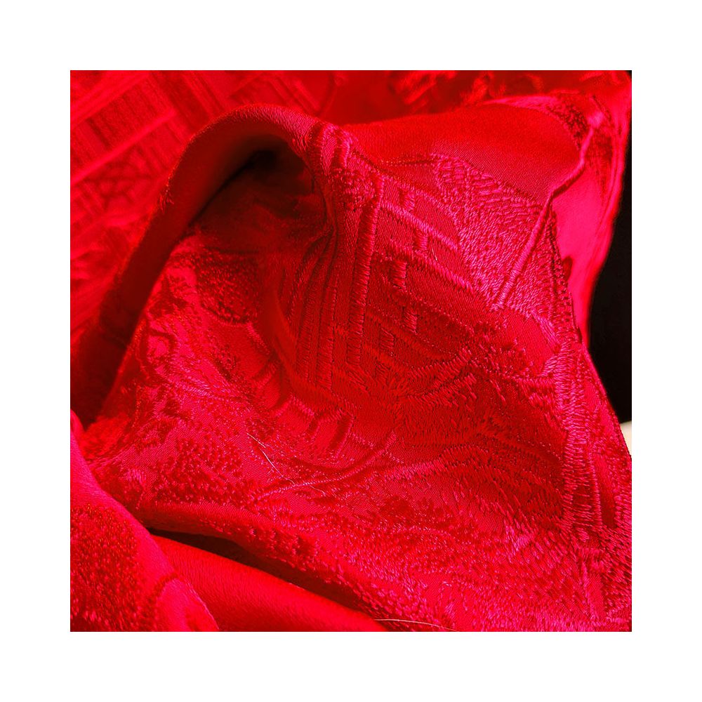 Red high end embroidery new Chinese style buckle acetic acid vest women s retro improved round neck Chinese style top jacket image 5