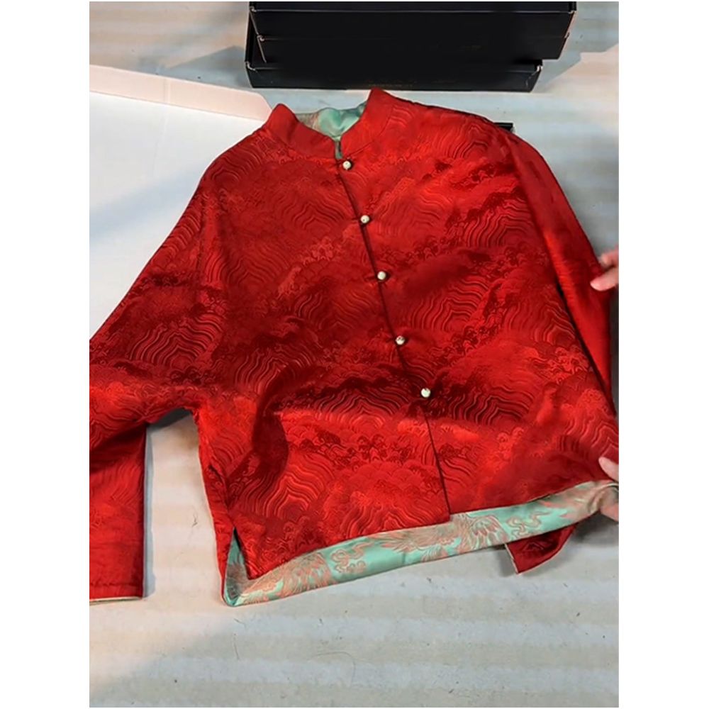 ASAYA5764 – Imperial Wave Jacquard Jacket 🔴✨