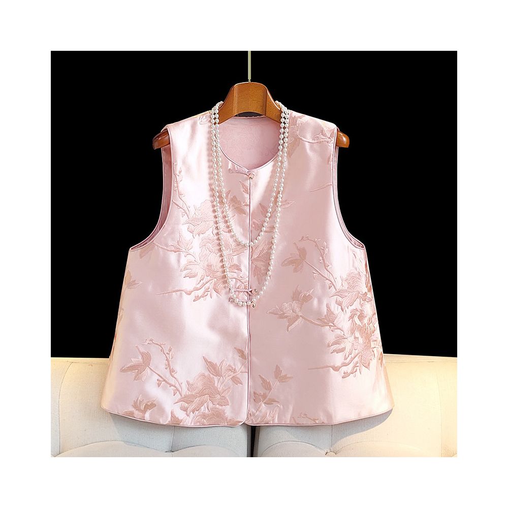 ASAYA5787 – Heritage Bloom Silk Vest 🌺✨