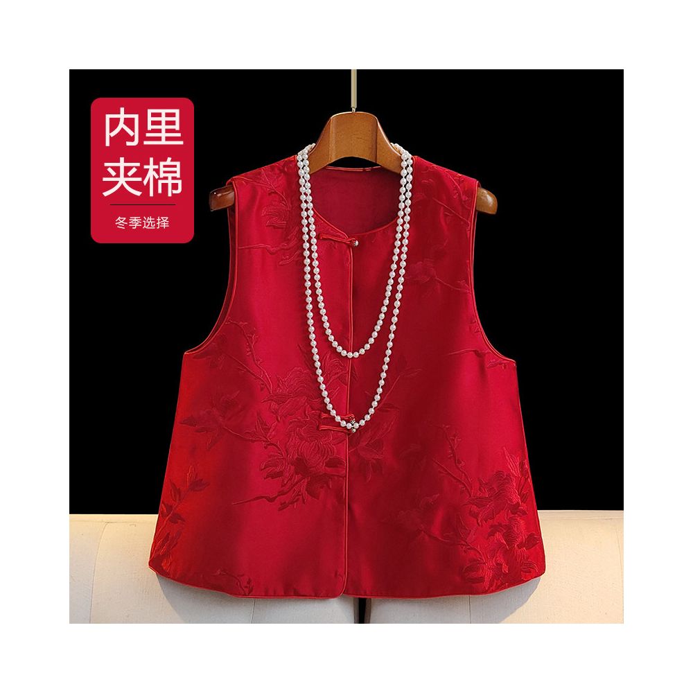 ASAYA5787 – Heritage Bloom Silk Vest 🌺✨