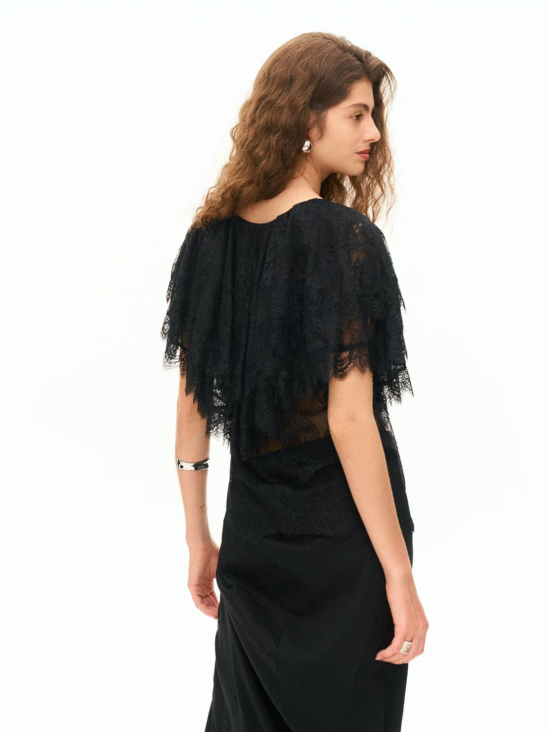 ASAYA7467 – Romantic Lace Ruffle Blouse 🖤🤍