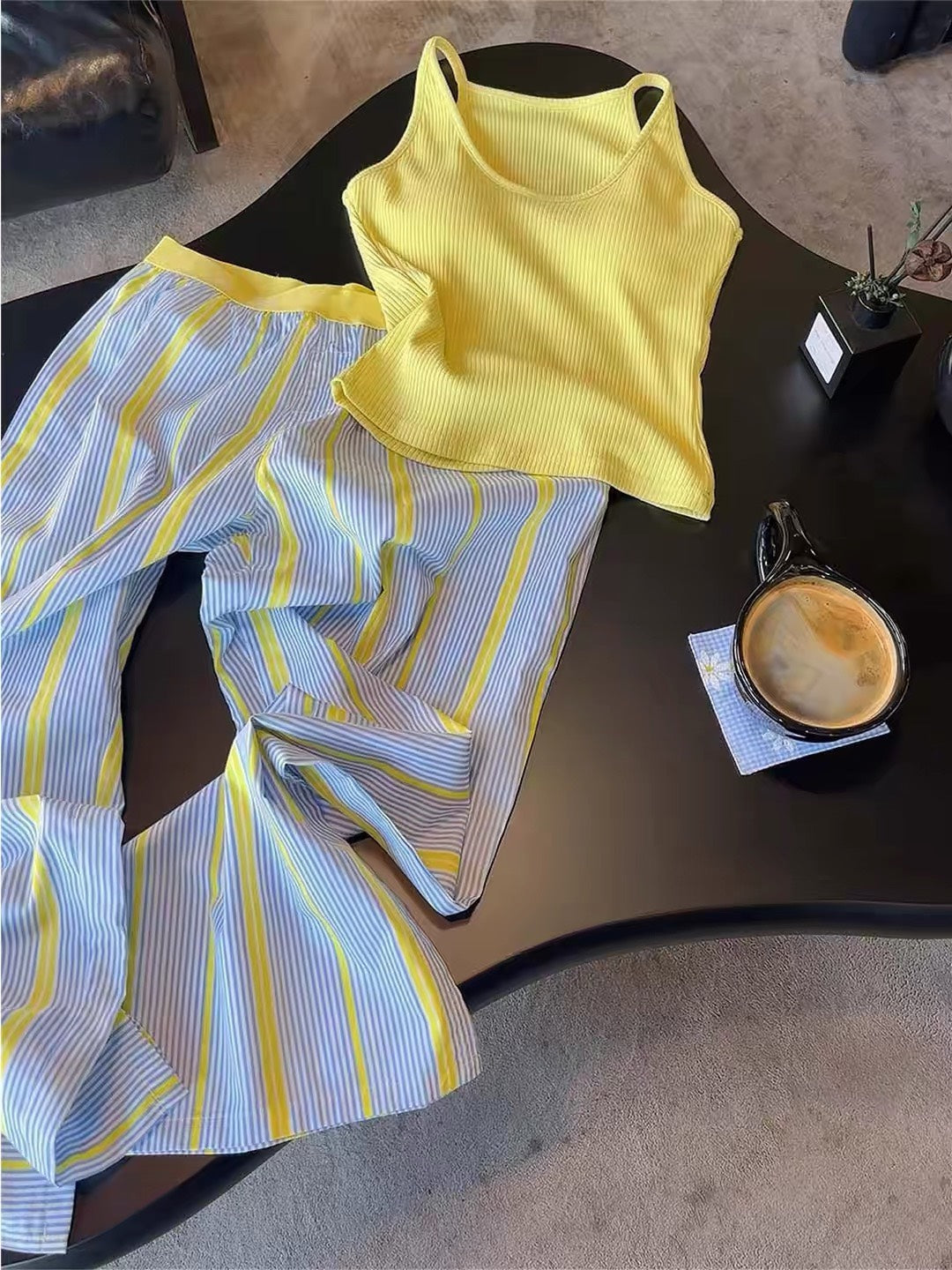 ASAYA7470 – Lemon Breeze Stripe Set 🍋💛