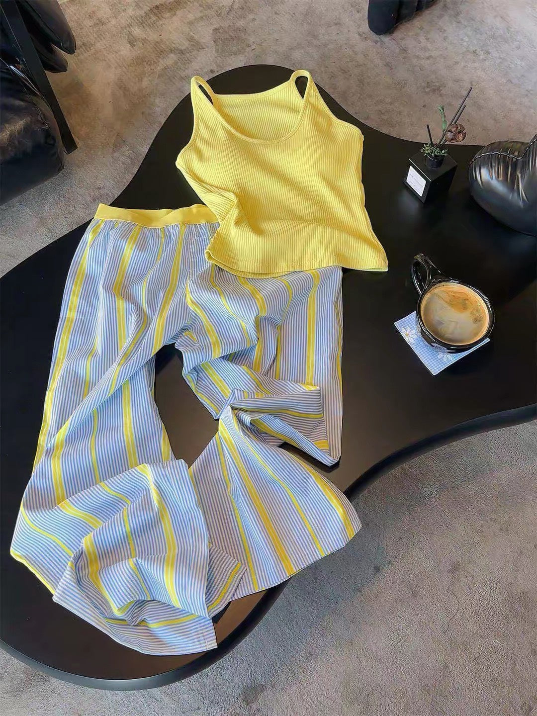ASAYA7470 – Lemon Breeze Stripe Set 🍋💛